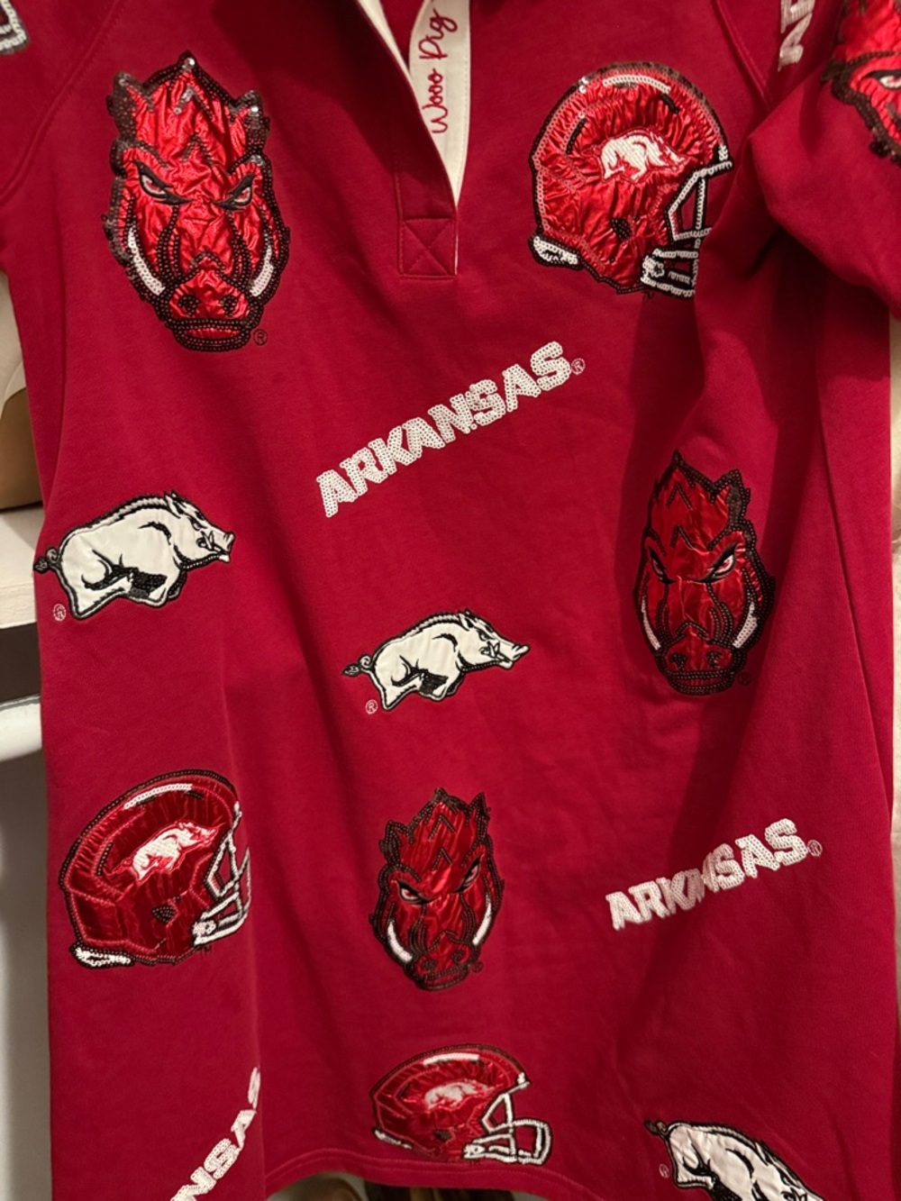 Scalloped Collar Arkansas Razorbacks Dress - Picture 5 of 10